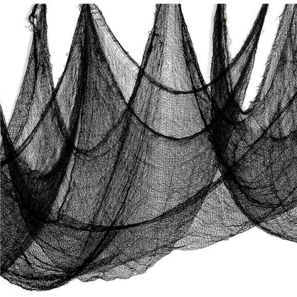 315 x 85 Halloween Black Creepy Cloth, Spooky Fabric Cloth Halloween Decor - Picture 1 of 7